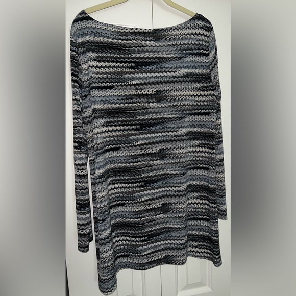 Women With Control grey stripe chain printed long sleeve jersey tunic Medium - Picture 5 of 8